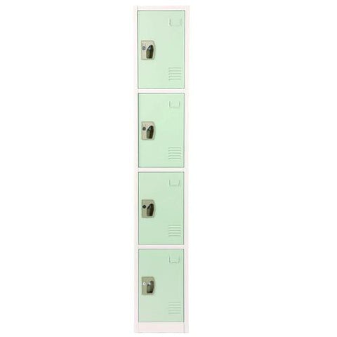 Steel Storage Locker, 4 Compartment, 12 X 12 X 72, Misty Green