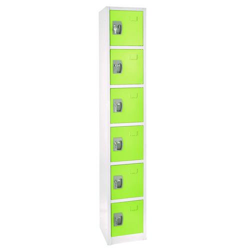 Steel Storage Locker, 6 Compartment, 12 X 12 X 72, Green