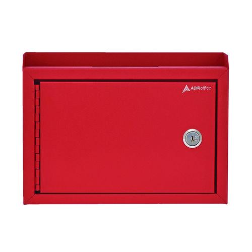 Medium Size Steel Multi-purpose Secure Drop Box, 9.8 X 3.4 X 7.5, Red