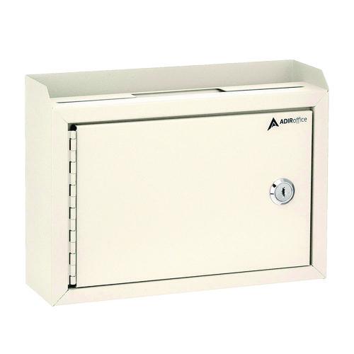 Medium Size Steel Multi-purpose Secure Drop Box, 9.8 X 3.4 X 7.5, White