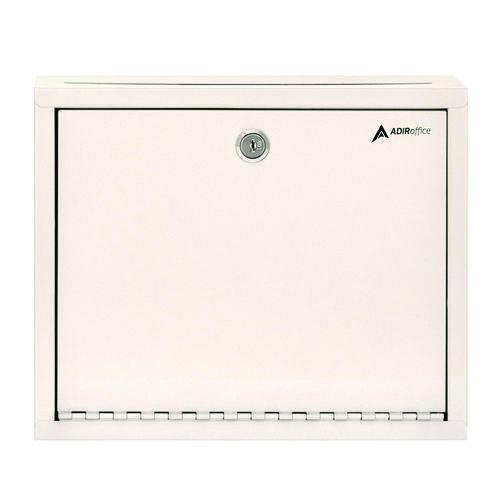 Large Size Steel Multi-purpose Secure Drop Box, 12 X 3 X 10, White