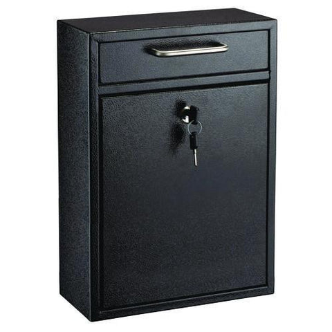 Large Ultimate Secure Drop Box Wall Mounted Mail Box, 11.2 X 4.7 X 16.2, Black