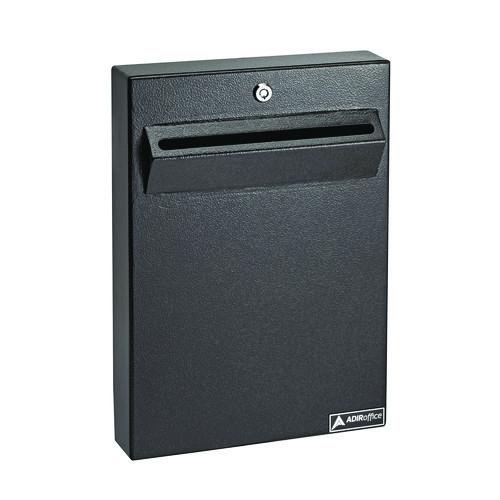 Large Wall Mounted Weatherproof Steel Secure Drop Box, 11 X 2.4 X 16, Black