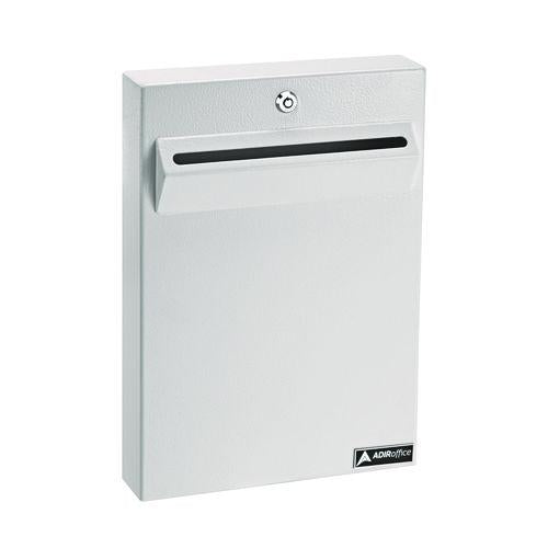Large Wall Mounted Weatherproof Steel Secure Drop Box, 11 X 2.4 X 16, White
