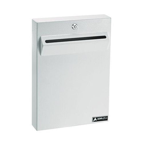 Large Wall Mounted Weatherproof Steel Secure Drop Box, 11 X 2.4 X 16, White