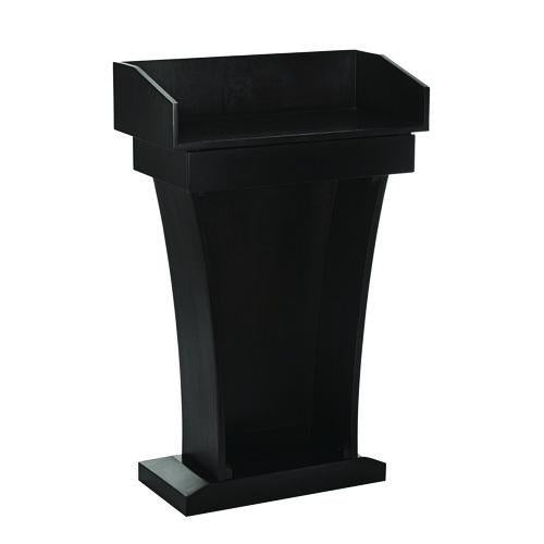 Wood Stand-up Podium Lectern Speaker Stand With Drawer And Storage Area, 27.55 X 14 X 43.3, Black