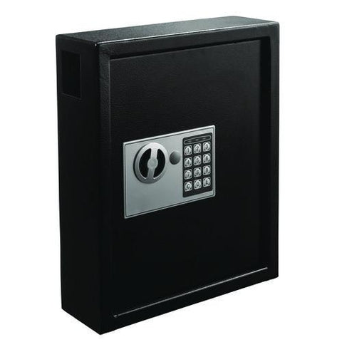 Steel Digital Lock Key Cabinet, 40-key, 13 X 4 X 14.3, Stainless Steel 304, Black