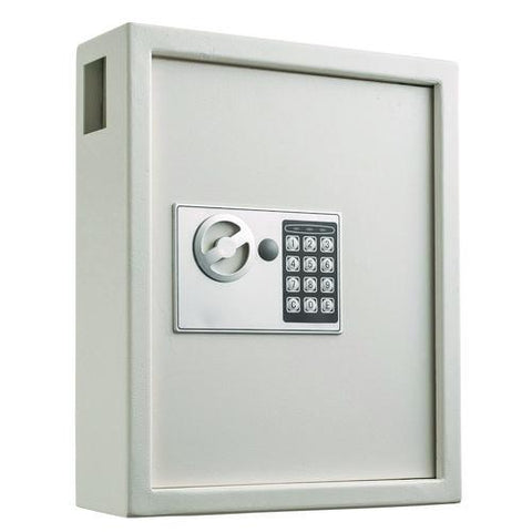 Steel Digital Lock Key Cabinet, 40-key, 13 X 4 X 14.3, Stainless Steel 304, White