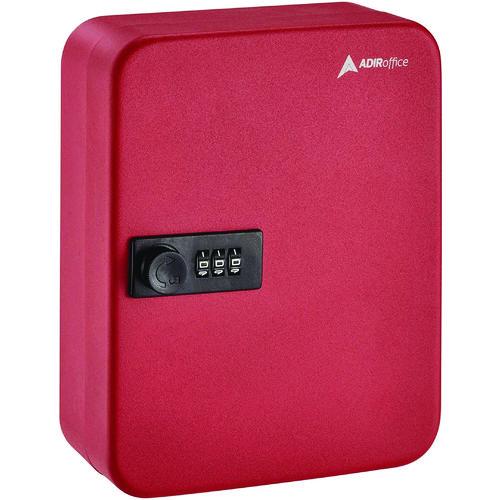 Steel Heavy-duty Key Cabinet With Combination Lock, 30-key, 6.4 X 3 X 8, Stainless Steel 304, Red