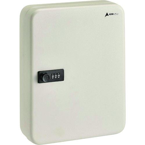 Steel Heavy-duty Key Cabinet With Combination Lock, 30-key, 6.4 X 3 X 8, Stainless Steel 304, White