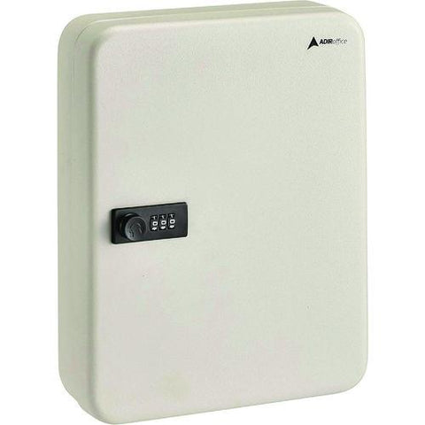 Steel Heavy-duty Key Cabinet With Combination Lock, 30-key, 6.4 X 3 X 8, Stainless Steel 304, White