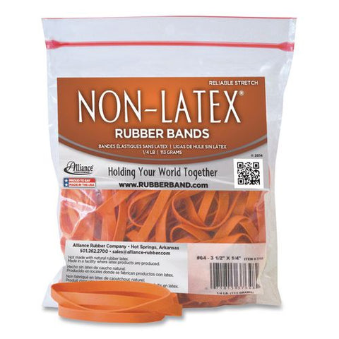 Non-latex Rubber Bands, Size 64, Orange, 95/pack