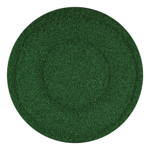 Turfscrub Brush Floor Pad, 20" Diameter, Green, 4/carton