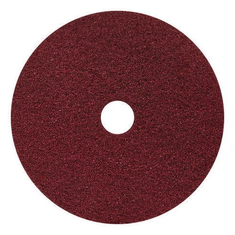 Black Diamond 400 Heavy-duty Cleaning Pad, 20" Diameter, 400 Grit, Black/red, 2/carton