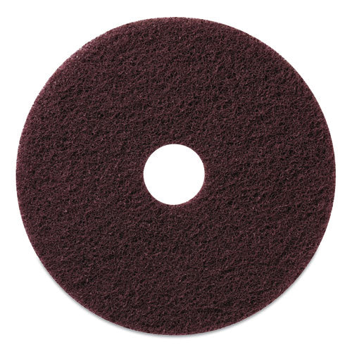 Stripping Pads, 17" Diameter, Burgundy, 5/carton