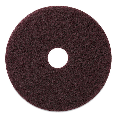 Stripping Pads, 17" Diameter, Burgundy, 5/carton