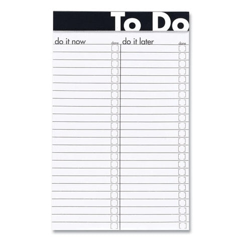 To Do Notepads, List-management Format, Randomly Assorted Headband Colors, 50 White 5 X 8 Sheets