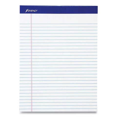 Perforated Writing Pads, Wide/legal Rule, 50 White 8.5 X 11.75 Sheets, Dozen