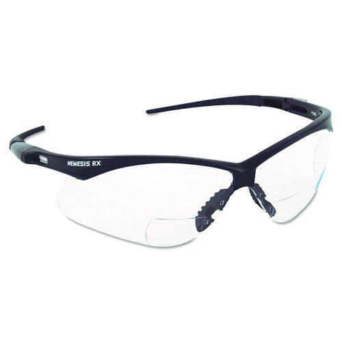 V60 Nemesis Rx Reader Safety Glasses, Black Frame, Smoke Lens, +2.0 Diopter Strength