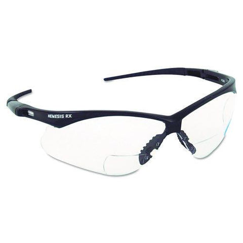 V60 Nemesis Rx Reader Safety Glasses, Black Frame, Smoke Lens, +2.0 Diopter Strength
