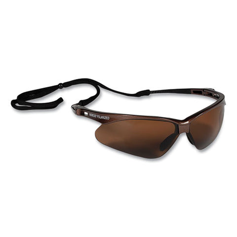 Nemesis Safety Glasses, Brown Half Frame, Polarized Brown Dual Lens, 12/box