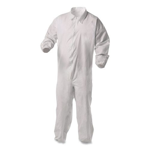 Kga35 Liquid And Particle Protection Coveralls, Elastic Wrists And Ankles, 5x-large, White, 25/carton