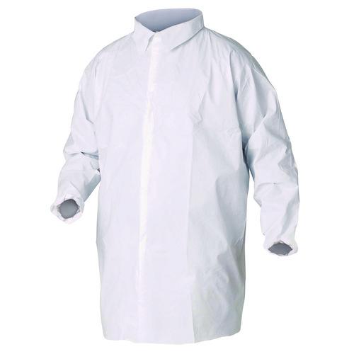 A40 Liquid And Particle Protection Lab Coats, Elastic Wrists, 3x-large, White, 30/carton