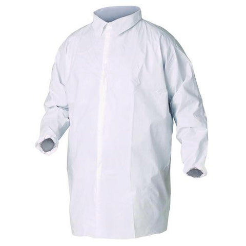A40 Liquid And Particle Protection Lab Coats, Elastic Wrists, 3x-large, White, 30/carton