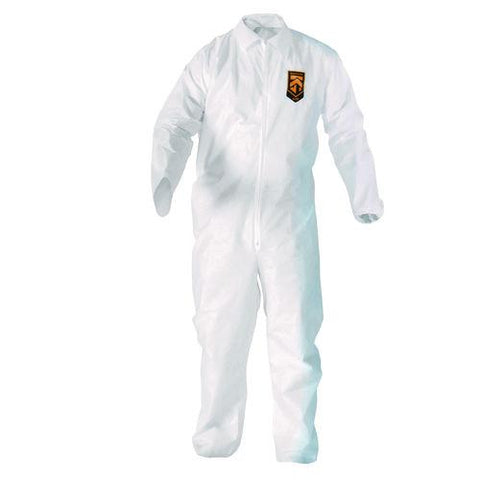 A20 Breathable Particle Protection Coveralls, Zip Front, Elastic Back, Wrists, Ankles, Large, White, 24/carton