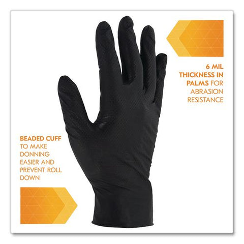 G10 Kraken Grip Nitrile Gloves, Powder-free, Medium, 6 Mil Thick, 9.5" Long, Black, 100/box, 10 Boxes/carton