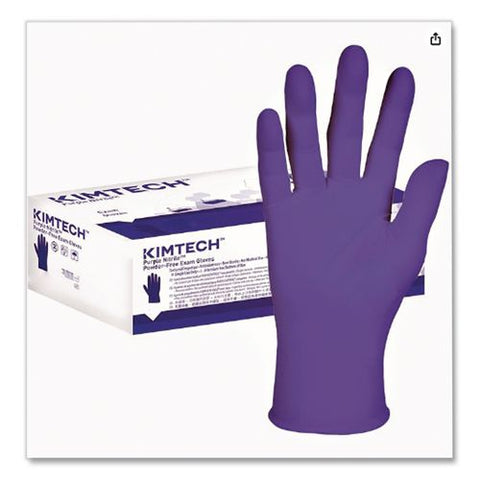 Purple Nitrile Exam Gloves, 242 Mm Length, Medium, Purple, 100/box