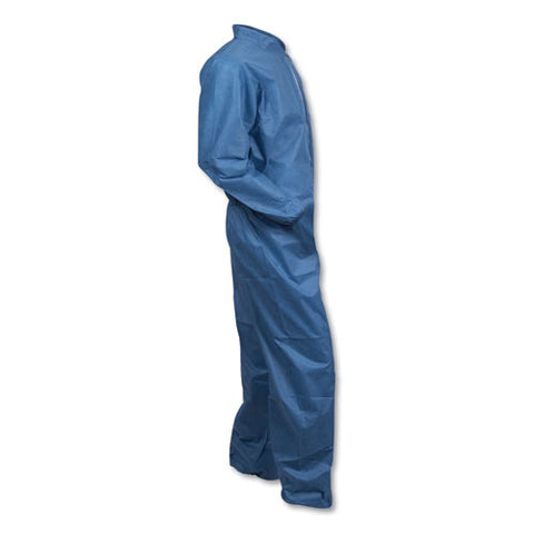 A20 Breathable Particle Protection Coveralls, Zip Front, Elastic Wrists/ankles, Large, Blue,  24/carton