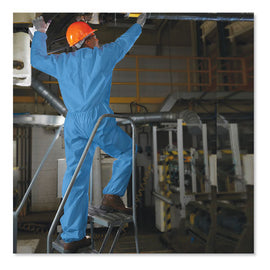 A20 Breathable Particle Protection Coveralls, Zip Front, Elastic Wrists/ankles, Large, Blue,  24/carton