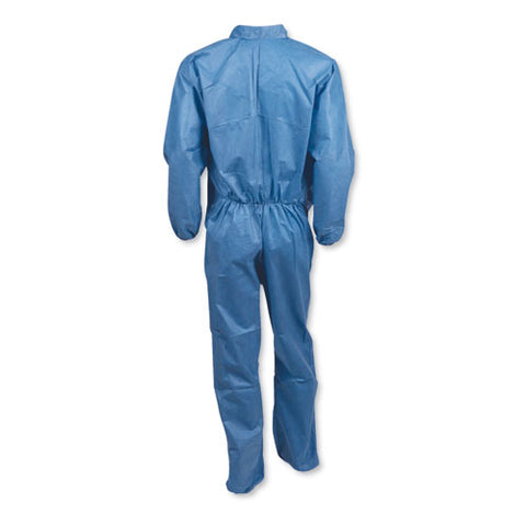 A20 Breathable Particle Protection Coveralls, Zip Front, Elastic Wrists/ankles, Large, Blue,  24/carton