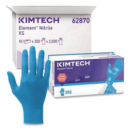 Element Nitrile Exam Gloves, Powder-free, Aql 1.5, X-small, 3.2 Mil Thick, 9.3" Long, Blue, 250/box, 10 Boxes/carton