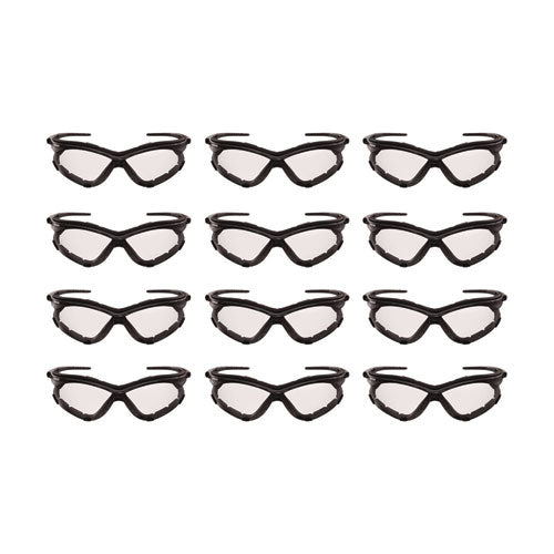 V30 Nemesi Foam Safety Glasses, Black Nylon Frame, Clear Polycarbonate Lens, 12/carton