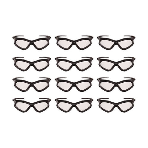 V30 Nemesi Foam Safety Glasses, Black Nylon Frame, Clear Polycarbonate Lens, 12/carton