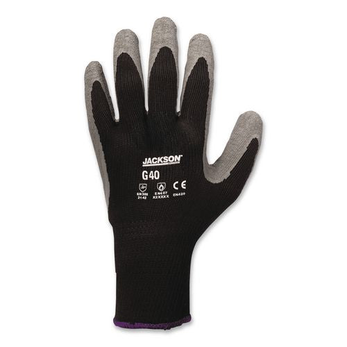 G40 Latex Coated Gloves, 270 Mm Length, 11 X-large, Poly/cotton, Gray/black, 12 Pairs/pack