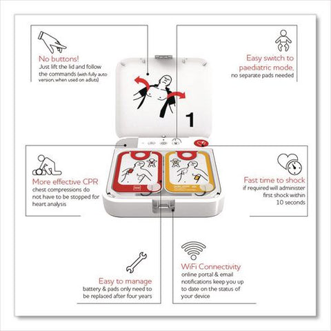 Lifepak Cr2 Wi-fi Defibrillator, Semi-automatic, English, Handle