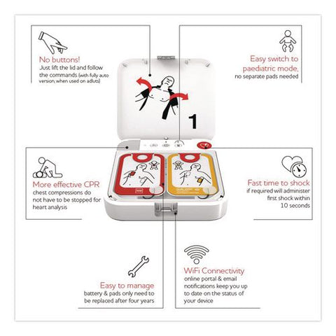 Lifepak Cr2 Wi-fi Defibrillator, Fully Automatic, English/spanish, Handle