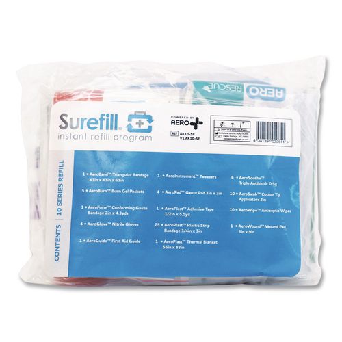 10 Series First Aid Kit Refill, 72 Pieces