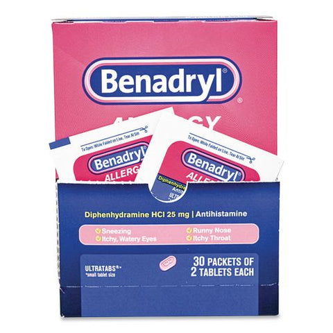 Benadryl Allergy, 2 Tablets/packet, 30 Packets/box