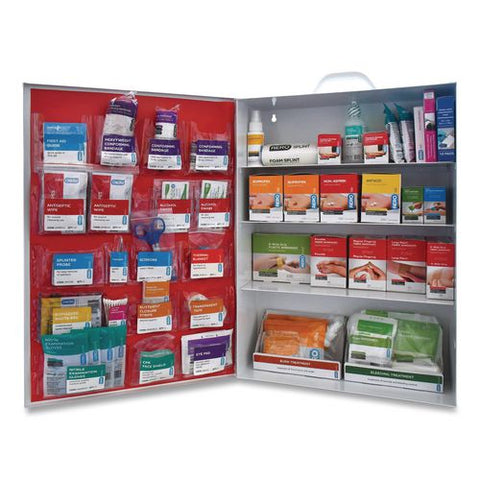 150 Series Class B 4-shelf First Aid Cabinet - Meds, 150 Person, 855 Pieces, Metal Case