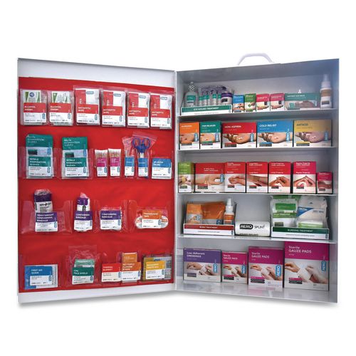 200 Series Class B 5-shelf First Aid Cabinet - Meds, 200 Person, 1,183 Pieces, Metal Case