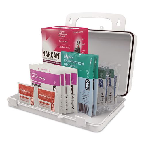Opioid Overdose Kit, Plastic Case, 11 Pieces