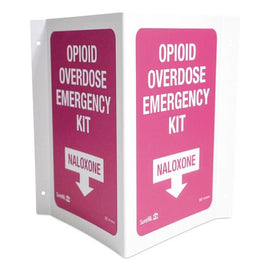 Overdose Kit Three-way Wall Sign, 2.25 X 3 X 5.5