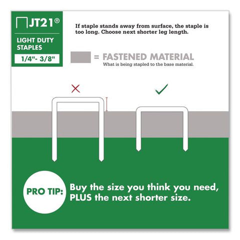 Jt21 Standard Staples, 0.31" Leg, 0.44" Crown, Silver, 1,000/box
