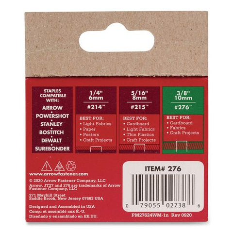 Jt21 Standard Staples, 0.38" Leg, 0.44" Crown, Silver, 1,000/box