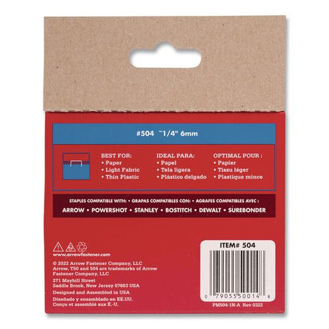 T50 Heavy Duty Staples, 0.25" Leg, 0.38" Crown, Silver, 1,250/box