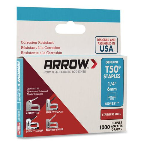 Heavy Duty Staples, 0.25" Leg, 0.37" Crown, Silver, 1,000/box
